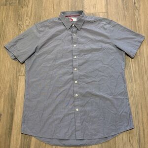 Chick-fil-A Team Style Blue White Short Sleeve Button Up Shirt size XL